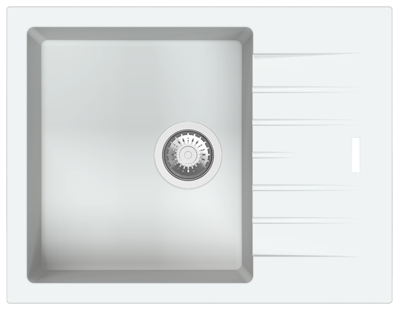 Гранітна мийка Fabiano Classic 65x50 Alpine white 8221.301.1618
