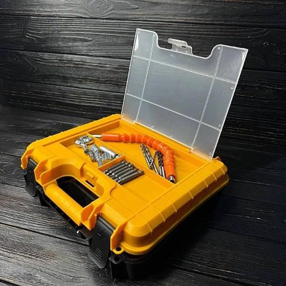 Шуруповерт ударний безщітковий з набором інструменту 24V у боксі 5546 Жовтий з чорним