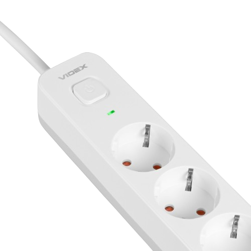 Мережевий подовжувач із заземленням 3 розетки/2USB-A/1Type-C 3м з кнопкою білий VF-PD33G2U1C-W Oncord Videx | Зображення 5