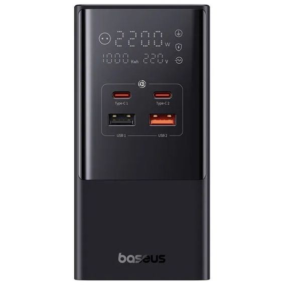 МЗП Baseus PowerCombo Tower PowerStrip 100W (2USB-A/2C/2Socket) (1.5m) (E00023609113-00) Cluster Black | Зображення 2