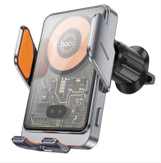 Тримач для телефону Hoco HW7 Journey Wireless Fast Charging з бездротовою зарядкою 15W Gray | Зображення 3