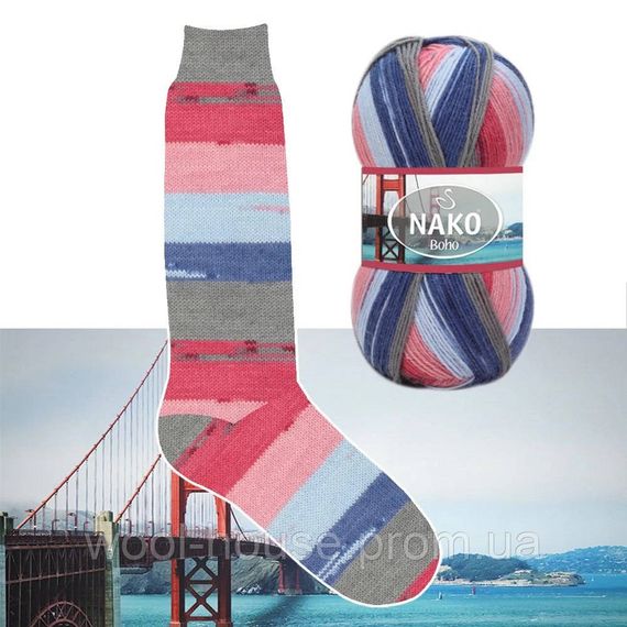 Шкарпеткова пряжа Nako Boho Concept, 81740