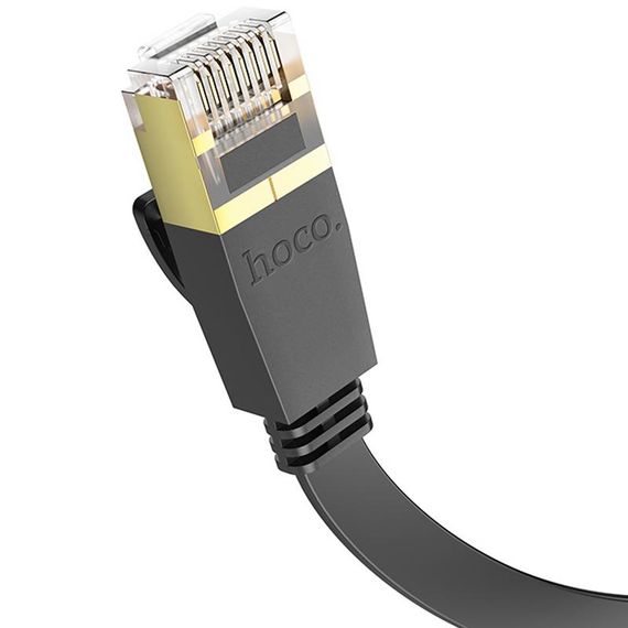 Кабель (патч-корд) Hoco US07 Level Pro copper gigabit ethernet (1m) Black | Зображення 1