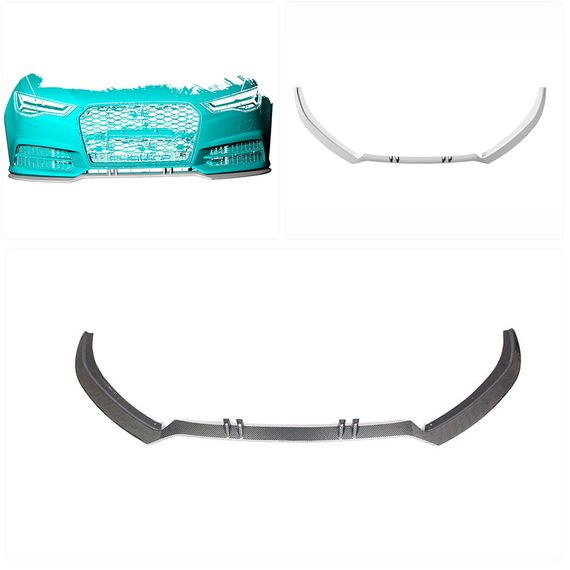 Накладка на передній бампер Lip Карбон V2 (для S-Line 2014-2018) для Ауди A6 C7 рр | Зображення 1