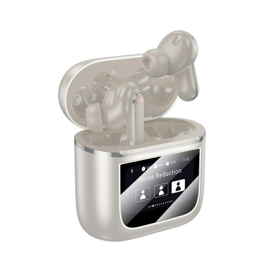 Бездротові навушники BOROFONE BW67 Gorgeous true wireless ANC+ENC noise reduction touch screen BT headset Champagne Gold | Зображення 1