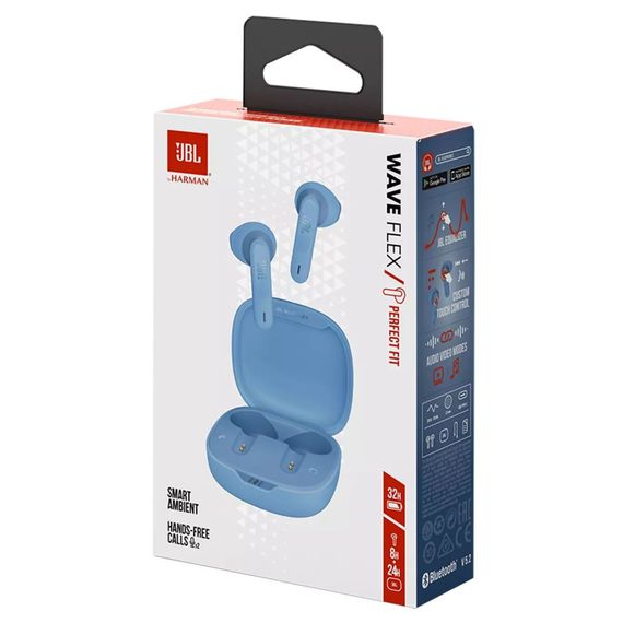 Гарнітура JBL WAVE FLEX Blue (JBLWFLEXBLU)
