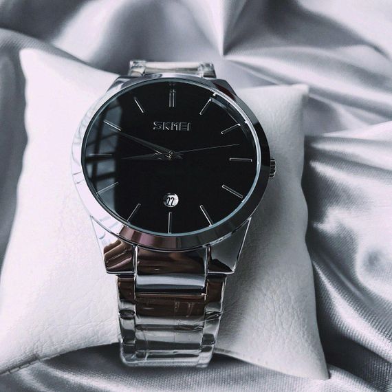Мужские кварцевые наручные часы Skmei 9140 Silver | Зображення 8