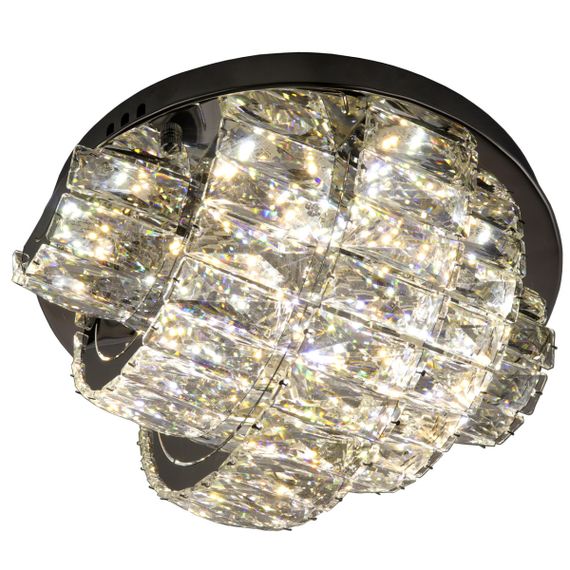 Люстра стельова кришталева LED з пультом 25679 Хром 19х35х35 см. | Зображення 3