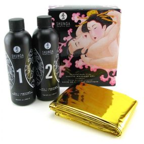 Гель для NURU-массажа Shunga Oriental Body-to-Body – Sparkling Strawberry Wine плюс простыня
