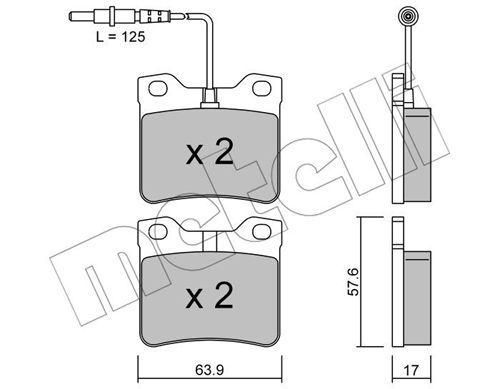 Колодки гальмівні задні Mercedes Benz Vito W638 TDI 96-03 +датчики  22-0192-0 | Зображення 1