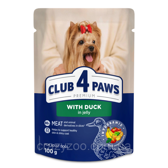 Вологий корм для собак Club 4 Paws з качкою у желе 100 г B5511301