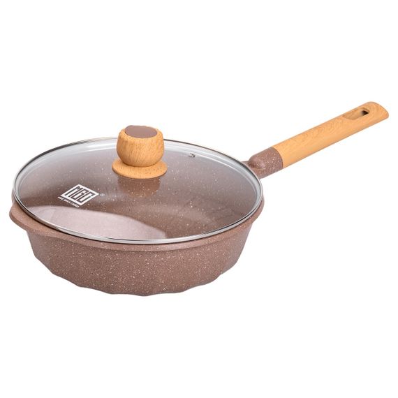 Алюмінієвий сотейник 4,3 л мармуровий з антипригарним покриттям Ø 28 см бежевий MGC HP-4-437CO