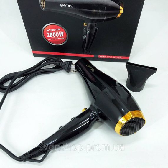 Фен с ионизацией для укладки Gemei, Фен электрический с насадками Хороший для волос SA-56 | Зображення 7