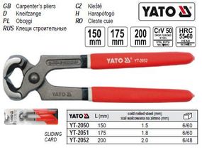 Клещи клищи будивельни 6" l=150 мм YATO Польща YT-2050