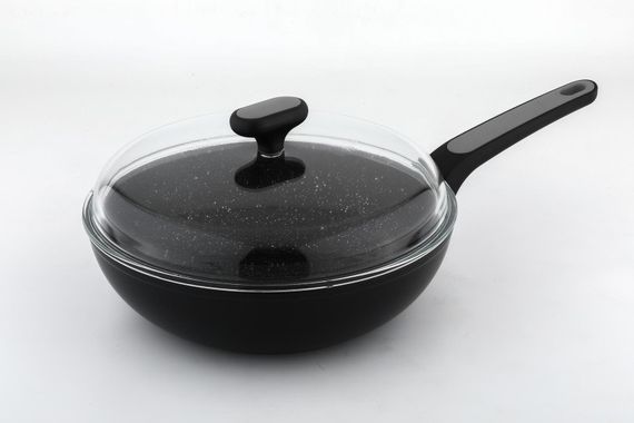 Сковорода з кришкою Nois Salto Silver 830904 28 см чорна