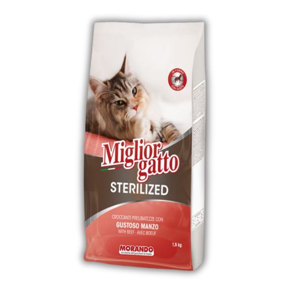 Сухий корм для стерилізованих котів з яловичиною Morando Migliorgatto Sterilized, 1.5 кг