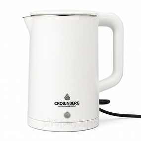 Електрочайник Crownberg CB-2845 дисковий 1.8л 1800Вт White