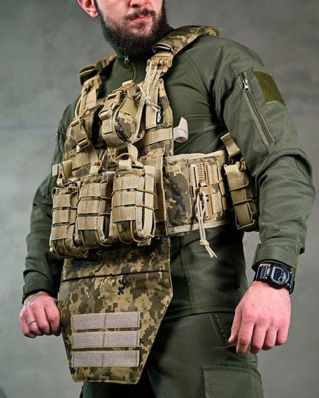 Якісна плитоноска 4 скидання з наплечником Attack піксель ПП7564 | Зображення 1