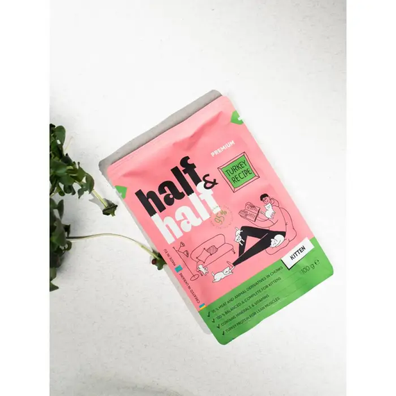 Вологий корм пауч Half&Half для кошенят, індичка 100г | Зображення 2