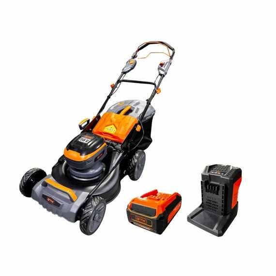 Газонокосарка акумуляторна самохідна GTM LM56/480SP-V KIT (48 см, 25-80 мм, 55 л, BL, GTM 56 В, комплект)