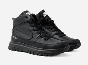 Зимові черевики Nike натуральна шкіра та хутро колір чорний
