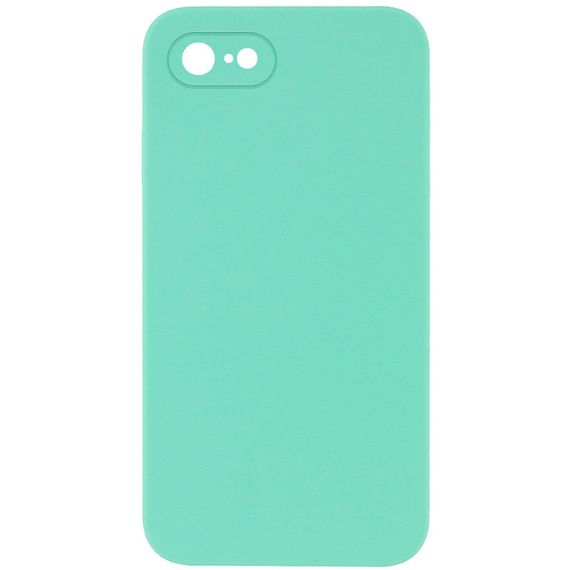 Silicone Case Square Full Camera Protective (AA) NOLOGO для Apple iPhone 7 / 8 / SE (2020) (4.7") Бірюзовий / Turquoise