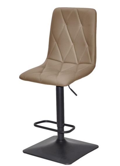 Барний стілець Fred Bar 4-BK-Base, чорна квадратна опора, регулювання висоти сидіння, м'яка оббивка екошкіра моко 704 | Зображення 1