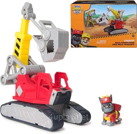 Щенячий патруль Кремез і команда Мега-кран Чарджера з фігуркою Paw Patrol Rubble & Crew Charger's Mega Power Crane