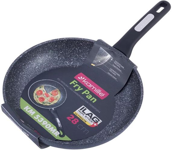 Сковорода Kamille Karelian Ø28см індукційна з мармуровим антипригарним покриттям | Зображення 3