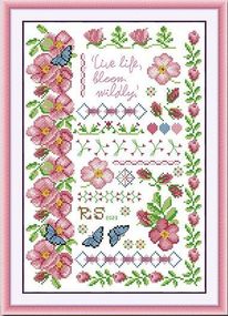 Набір для вишивання за нанесеною на канву схемою "Flowers in full bloom". AIDA 14CT printed 29*40 см