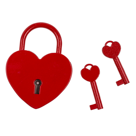 Металлический замок с двумя ключиками Heart Padlock, 6 см sexstyle | Зображення 1