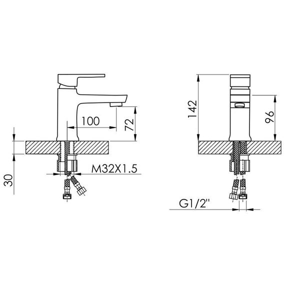 Змішувач для раковини Lidz Wawel 001 (k35) LDWAW001WHI45397 White | Зображення 1