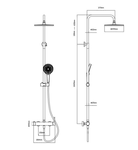 Душова система універсальна Qtap Sloup Chrome QT57103OC | Зображення 1