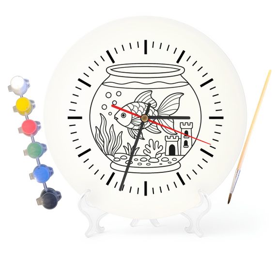 Детский набор для творчества часы раскраска Золотая рыбка 30 см (Г0050)