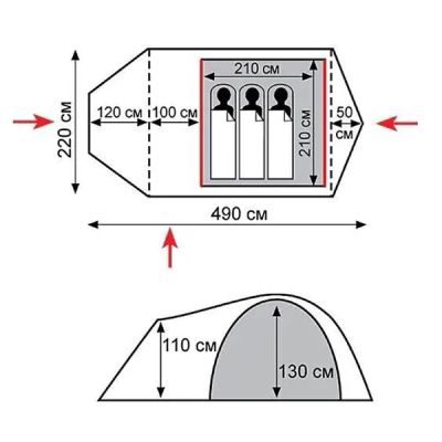 Палатка Tramp Cave 3 V2 Green (UTRT-021-green) | Зображення 6