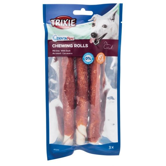 Ласощі для собак з качкою Trixie Denta Fun Chewing Rolls 17 см, 140 гр