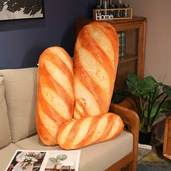 М'яка іграшка-подушка "Батон" 62 см, подушка-антистрес у формі хліба для сну та відпочинку | Зображення 8