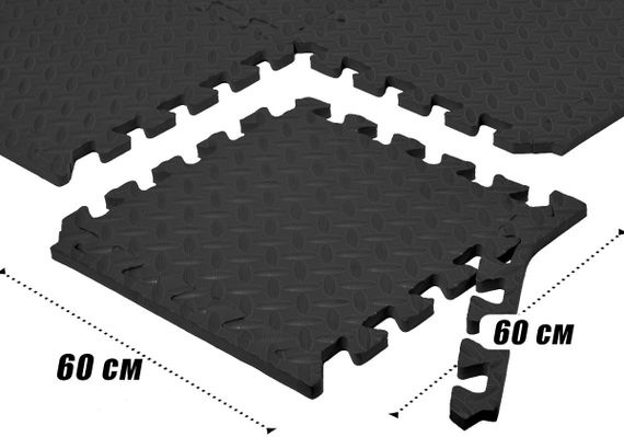 Мат-пазл EasyFit SwallowTail-2 EVA 120х120х2 см татамі ластівчин хвіст Чорний (EF-1960-BK) | Зображення 2