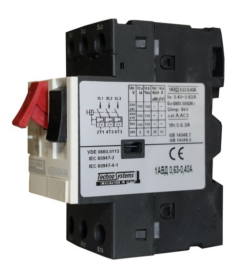 Автоматичний вимикач 1АВД 0.63-0.4А захисту двигуна 220V 0.12kW / 400V 0.21kW Ny95504973 | Зображення 3