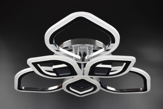 Люстра світлодіодна стельова LED світильник для квартири на стелю лед з пультом 26095 Хром 10х60х60 см.