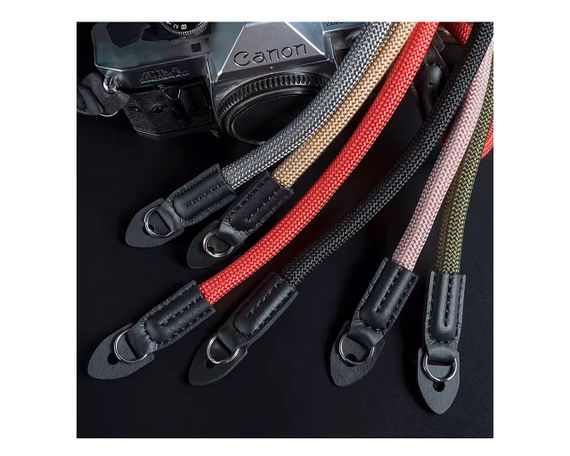 Ремень универсальный для фотоаппарата фотокамеры CAMERA STRAP нашейный плечевой из ткани красный | Зображення 6