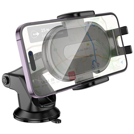 Автотримач Borofone BH134 Rio push-type (center console) Black | Зображення 3