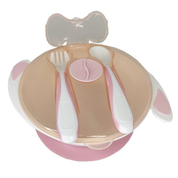 Тарілка на присосці з ложкою та виделкою MGZ-0109(Peach) 350 мл | Зображення 2