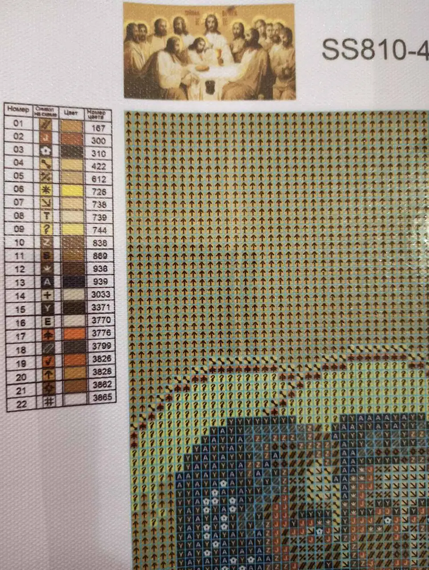 Алмазна мозаїка Ікона Тайна вечеря в золотистих кольорах 40х70 см ColorArt SS810 | Зображення 2
