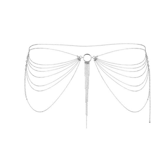 Ланцюжок трусики або погруддя Bijoux Indiscrets Magnifique Waist Chain - silver, прикраса на тіло Sex Aura | Зображення 1