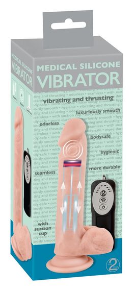 Вибратор на присоске Medical Silicone Thrusting Vib sexstyle | Зображення 1