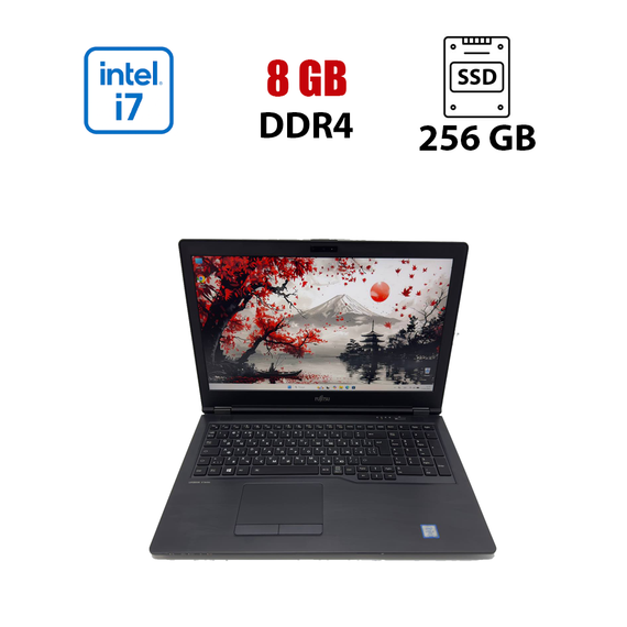 Ноутбук Fujitsu Lifebook U757 / 15.6" (1920x1080) IPS / Intel Core i7-7600U (2 (4) ядра по 2.8 - 3.9 GHz) / 8 GB DDR4 / 256 GB SSD / Intel HD Graphics 620 / WebCam б/у