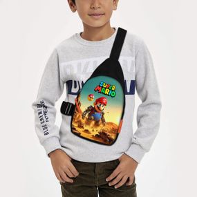 Сумка через плече дитяча Супер Маріо 29х17 см сумка слінг для хлопчика (02175)