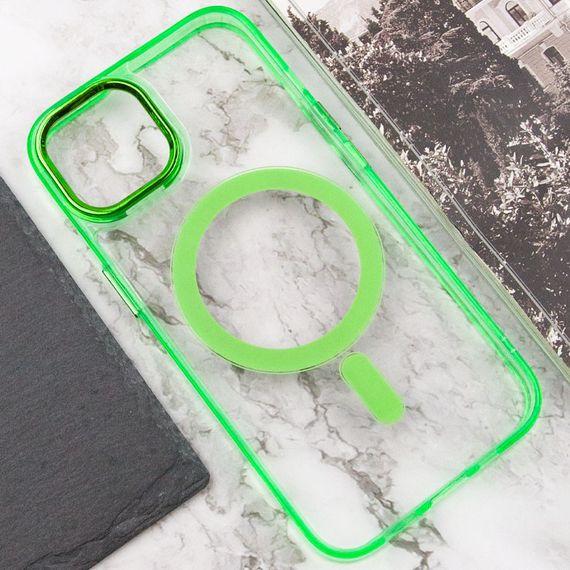 Чехол TPU Iris with MagSafe для Apple iPhone 14 (6.1") Салатовый | Зображення 4