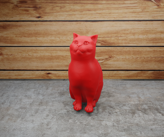 Статуэтка сидящий кот Красный, 200 | Зображення 1